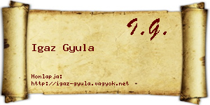 Igaz Gyula névjegykártya